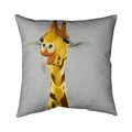 Fondo 20 x 20 in. Funny Giraffe Face-Double Sided Print Indoor Pillow FO2794510